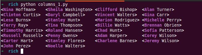 "rich column in python"